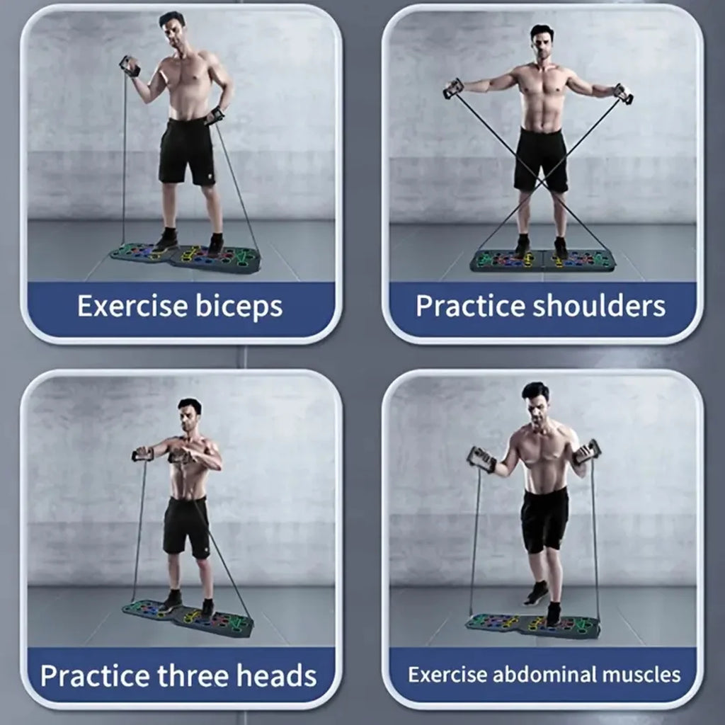 12-1 Multifunctional Folding Push up Board, Portable Folding Push up Bar Home and Gym Exercise Equipment, Suitable for Chest and Back Exercises, Fitness Strength Training Stand