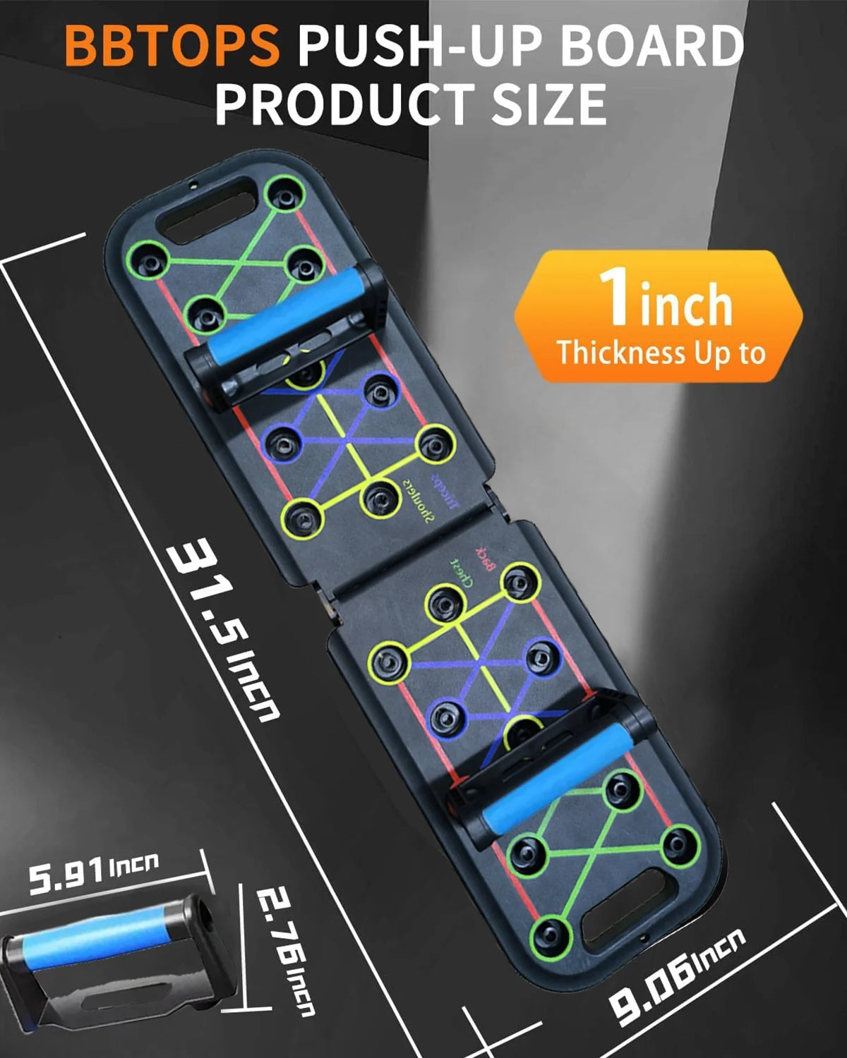 12-1 Multifunctional Folding Push up Board, Portable Folding Push up Bar Home and Gym Exercise Equipment, Suitable for Chest and Back Exercises, Fitness Strength Training Stand