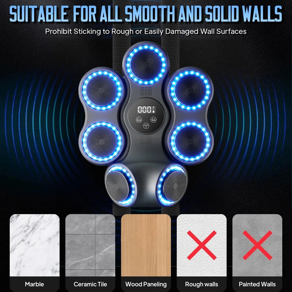 Adult Music Boxing Machine, Smart Bluetooth Boxing Trainer, Includes Boxing Gloves, 11 Training Modes, 9 Speed Settings, Wall-Mounted Boxing Training Equipment, Agility Training Equipment