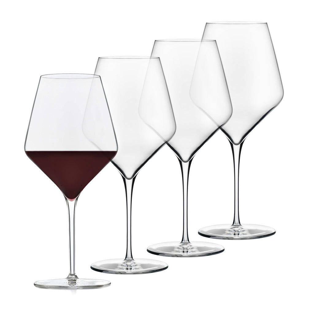 Signature Red Wine Glasses Set of 4, Seamless 24 Oz Wine Glasses for Cabernet, Merlot, and More, Stemmed Wine Glasses for All Occasions