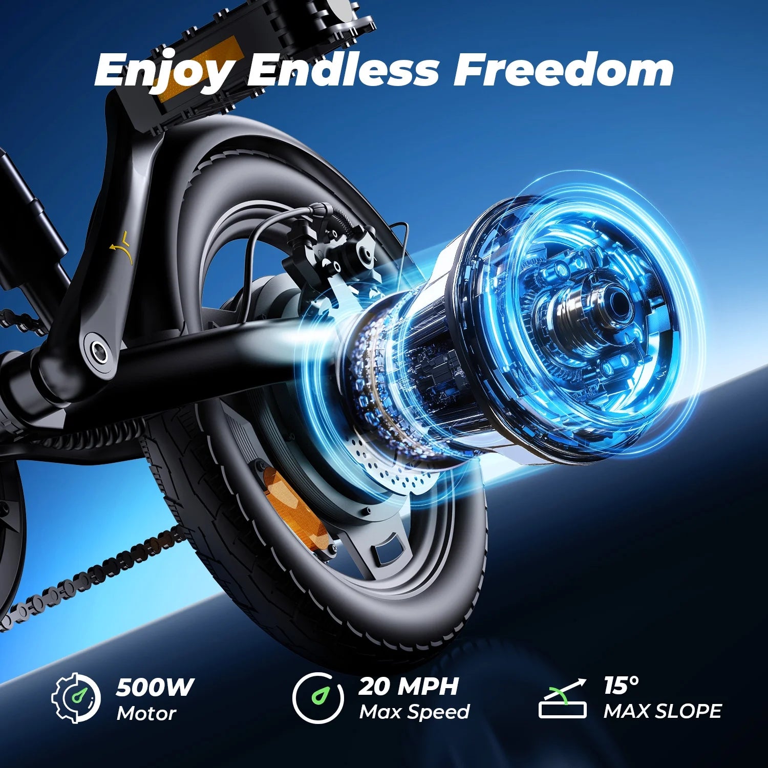 14" Foldable Electric Bicycle for Adults,500W 36V/7.8Ah Electric Bike,Lcd,20Mph Commuter E Bike for Teen, UL 2849