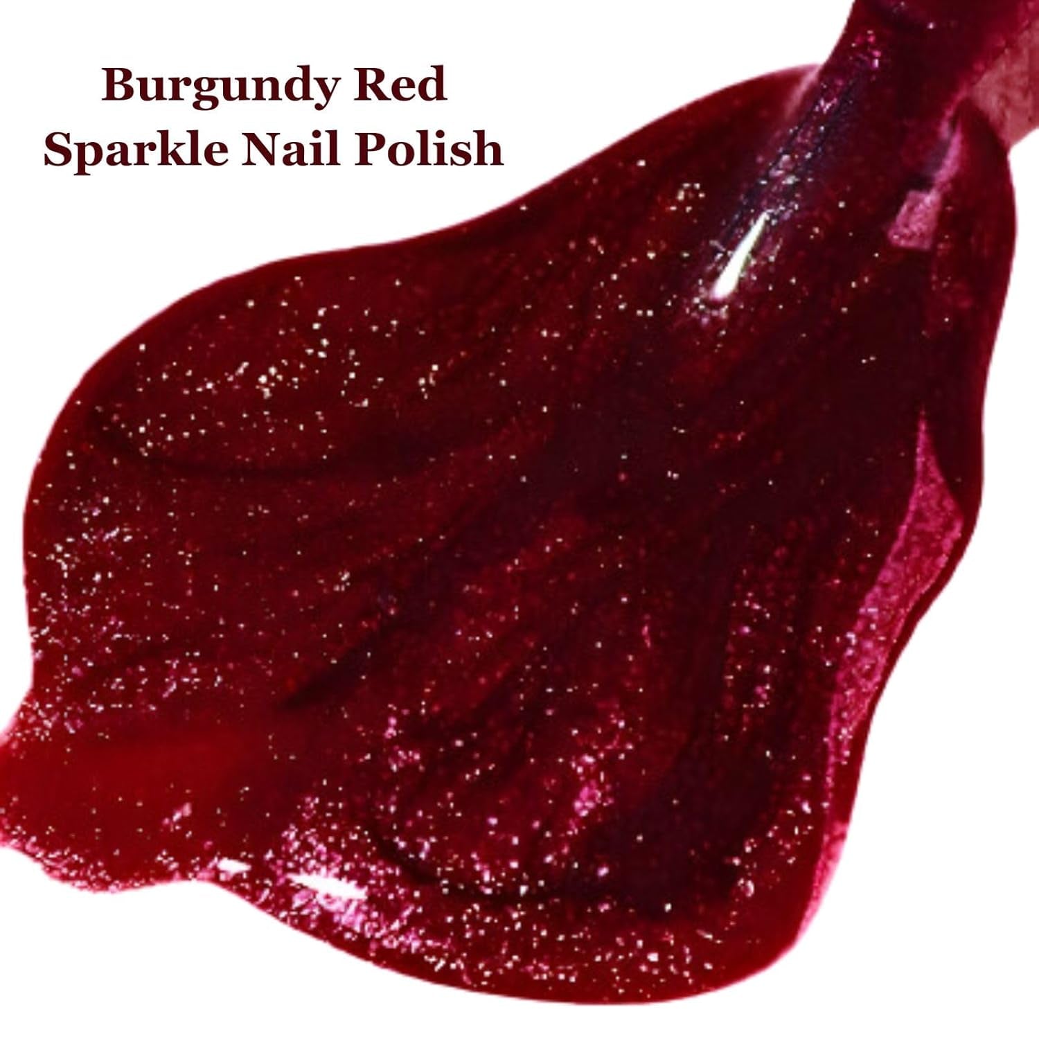 Shimmer Nail Polish Red - Dark Burgundy Red Nail Polish Quick Dry - Glitter Nail Varnish Long Lasting - Natural Nail Lacquer Glossy - Sparkle Nail Gel for Nail Art DIY