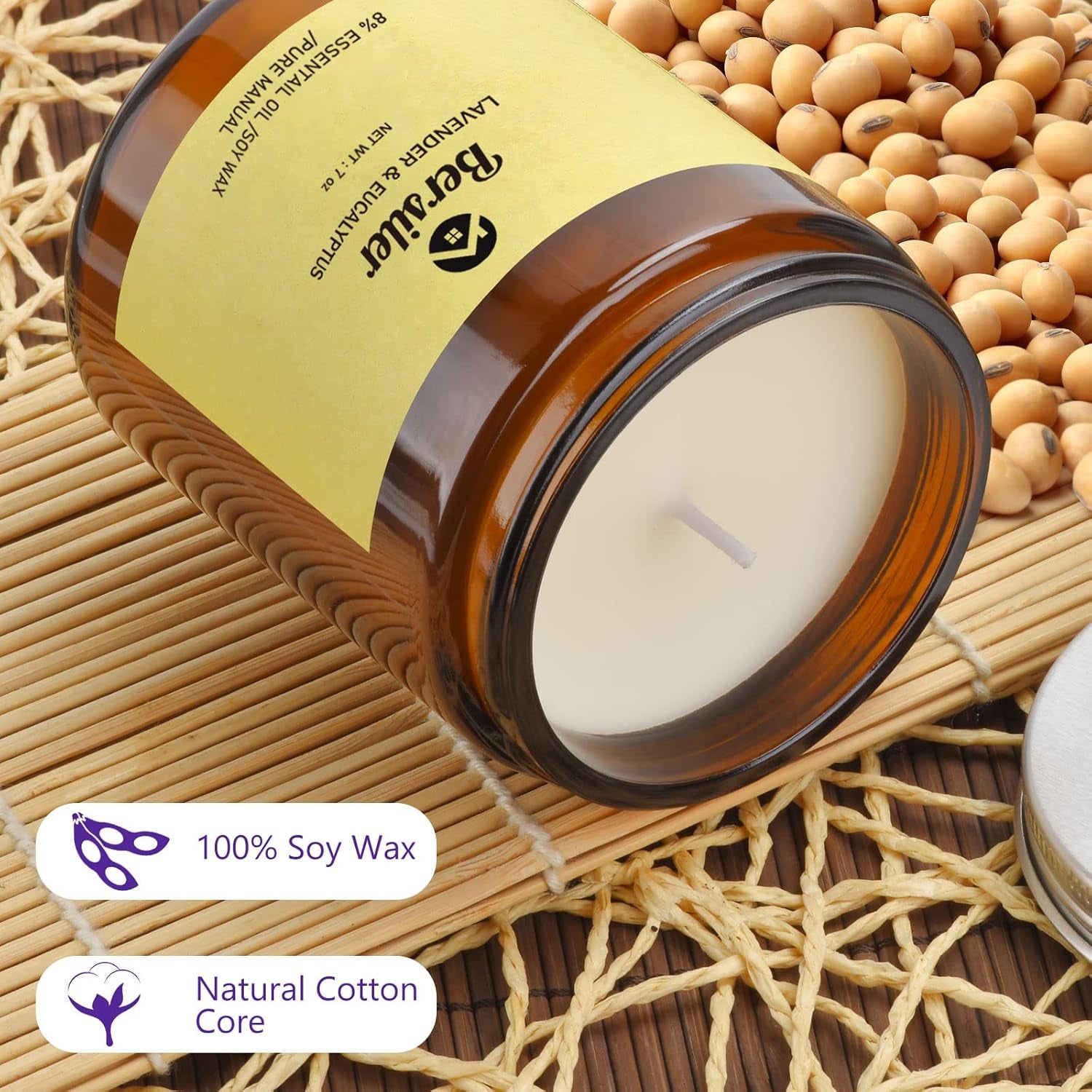 Aromatherapy Candles, Scented Candles, 7OZ Lavender Eucalyptus Candles Stress Re