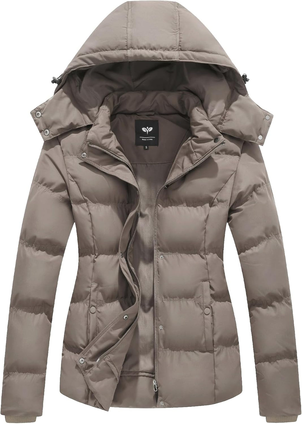 Women'S Winter Coats Quilted Puffer Jacket Warm Snow Coat with Removable Hood