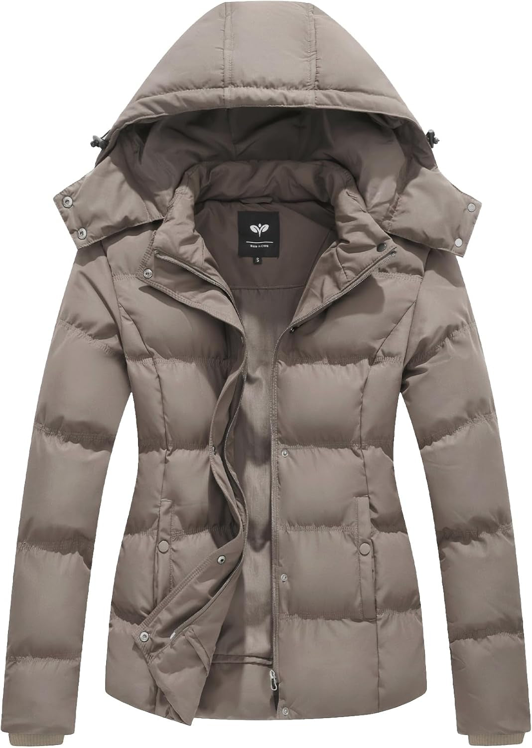 Women'S Winter Coats Quilted Puffer Jacket Warm Snow Coat with Removable Hood