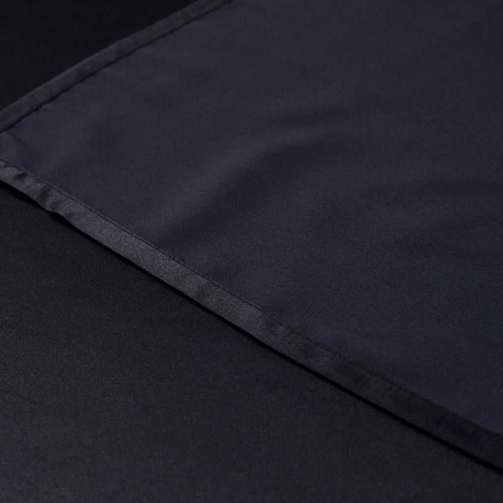 Satin Sheets Twin Silk Sheets Black Bed Sheet Set Deep Pocket Bed Flat Fitted Sheet, 3-Pieces