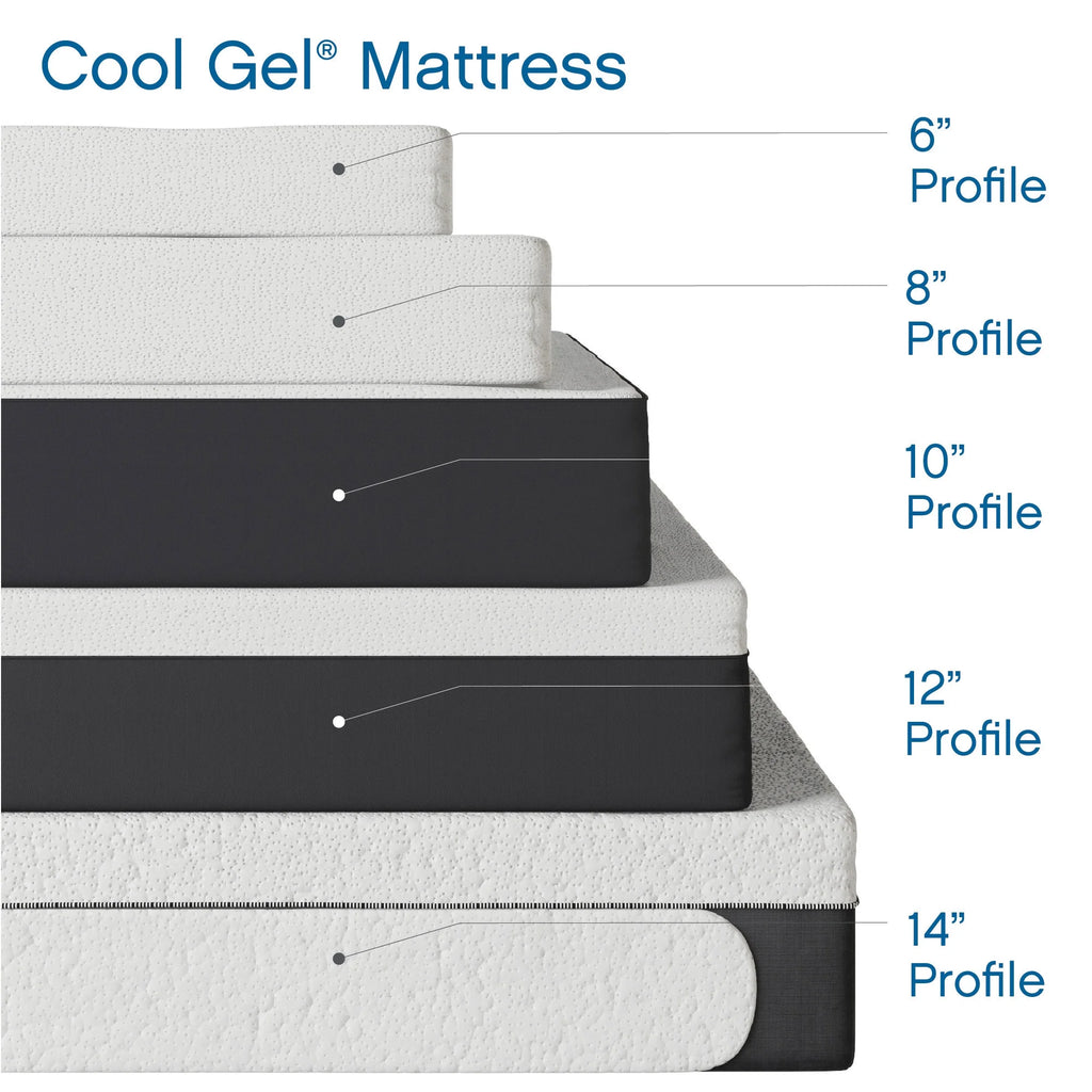 8" Full Size Medium Tight Top Gel Memory Foam Mattress, White