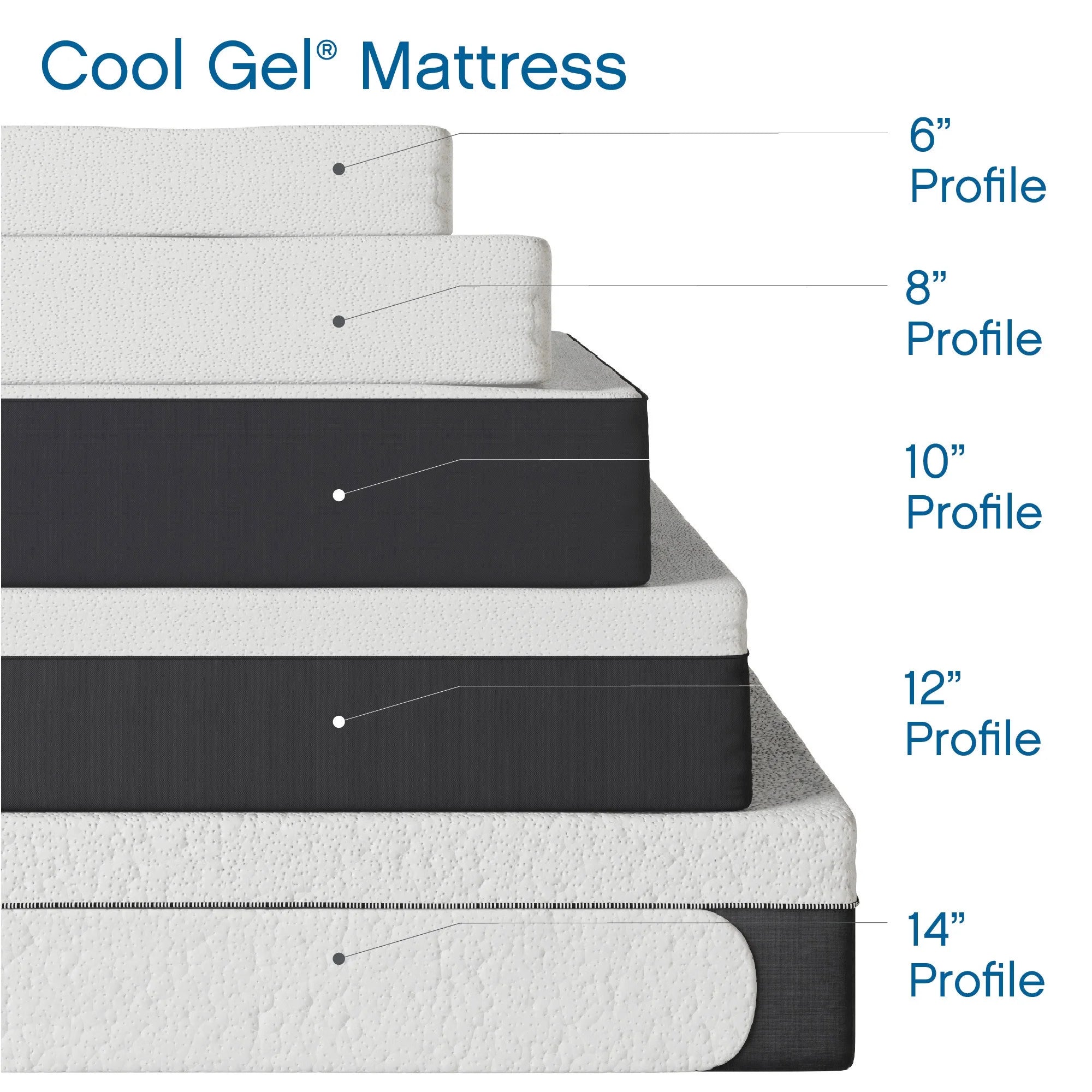 8" Full Size Medium Tight Top Gel Memory Foam Mattress, White