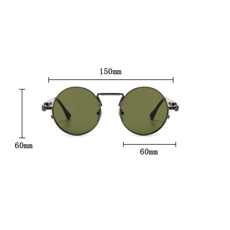 Retro round Punk Sunglasses for Men Vintage Steampunk Sunglasses Women Trendy Fashion Glasses Luxe Gafas De Sol Hombre Zonnebril