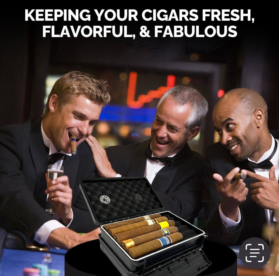 Cigar Case Box Travel Humidor Double Sided Cutter Stand Hygrometer 5 or 10 Cigar