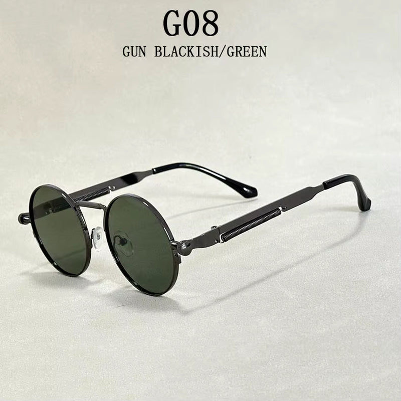 Retro round Punk Sunglasses for Men Vintage Steampunk Sunglasses Women Trendy Fashion Glasses Luxe Gafas De Sol Hombre Zonnebril