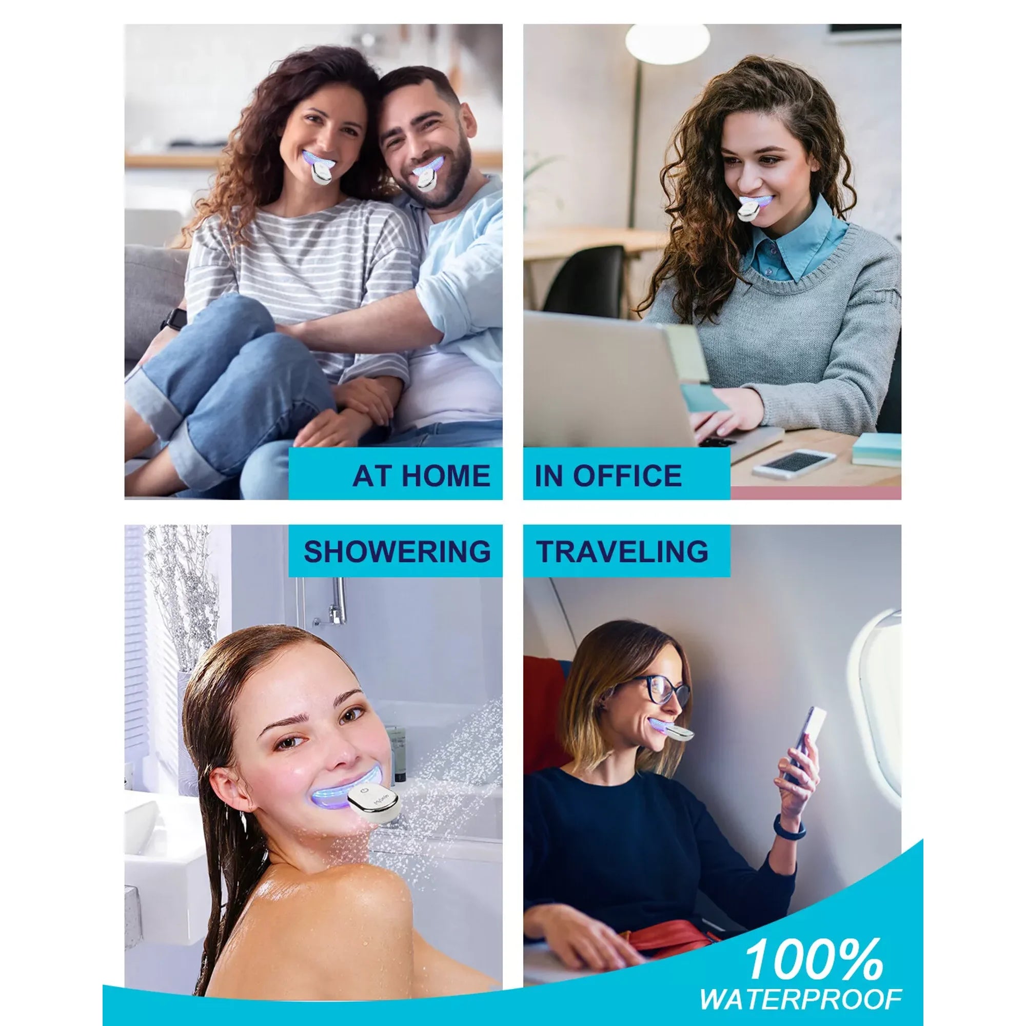 28-LED Powerful Teeth Whitening Light Tray with 4Ml Sample Teeth Whitening Gel, IPX7 Waterproof Rechargeable Tooth Whitener Accelerator