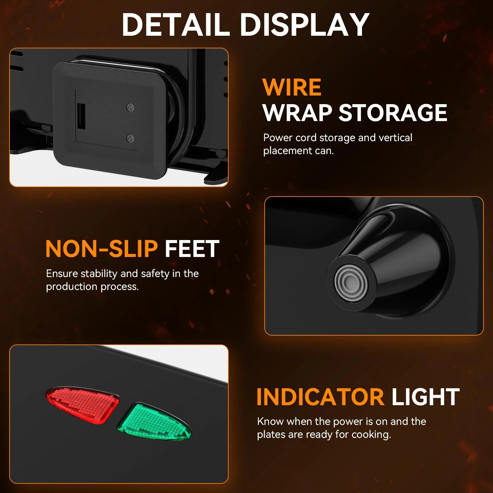 Electric Sandwich Maker, 750W Panini Sandwich Maker, with Non-Stick Flat Plates LED Indicator Lights, Thermostat Control, Cool Touch Handle, Compact Sandwich Maker Perfect for Cooking Breakfast