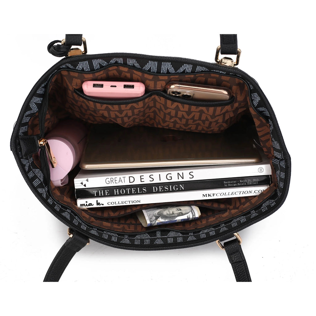 Marimar Women'S Tote Bag with Pouch and Wristlet, Signature 4 Piece Set by Mia K - Red