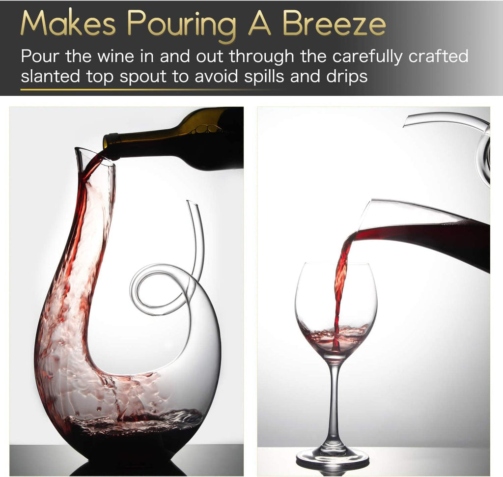 Wine Decanter, Hand Blown Swan Red Wine Decanters, Carafe Decanter for Wine