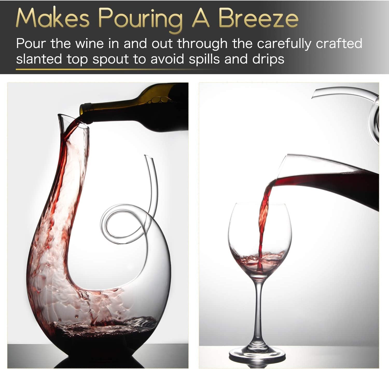 Wine Decanter, Hand Blown Swan Red Wine Decanters, Carafe Decanter for Wine