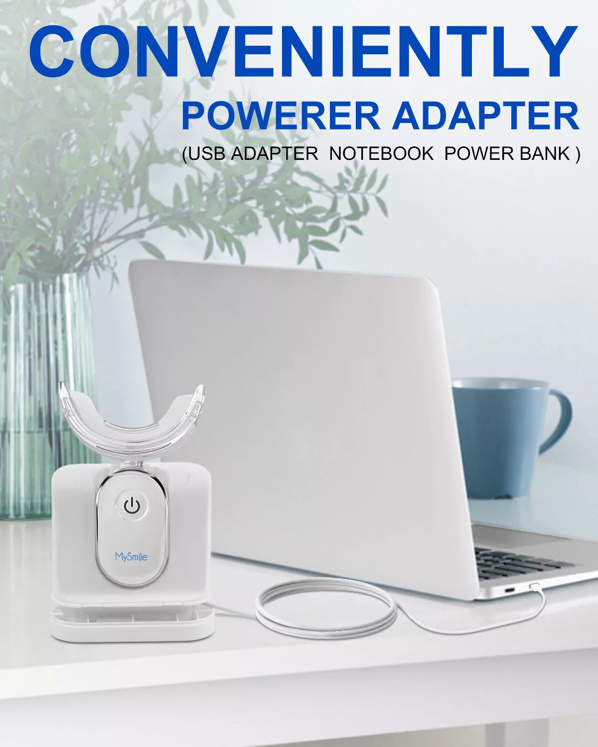 28-LED Powerful Teeth Whitening Light Tray with 4Ml Sample Teeth Whitening Gel, IPX7 Waterproof Rechargeable Tooth Whitener Accelerator