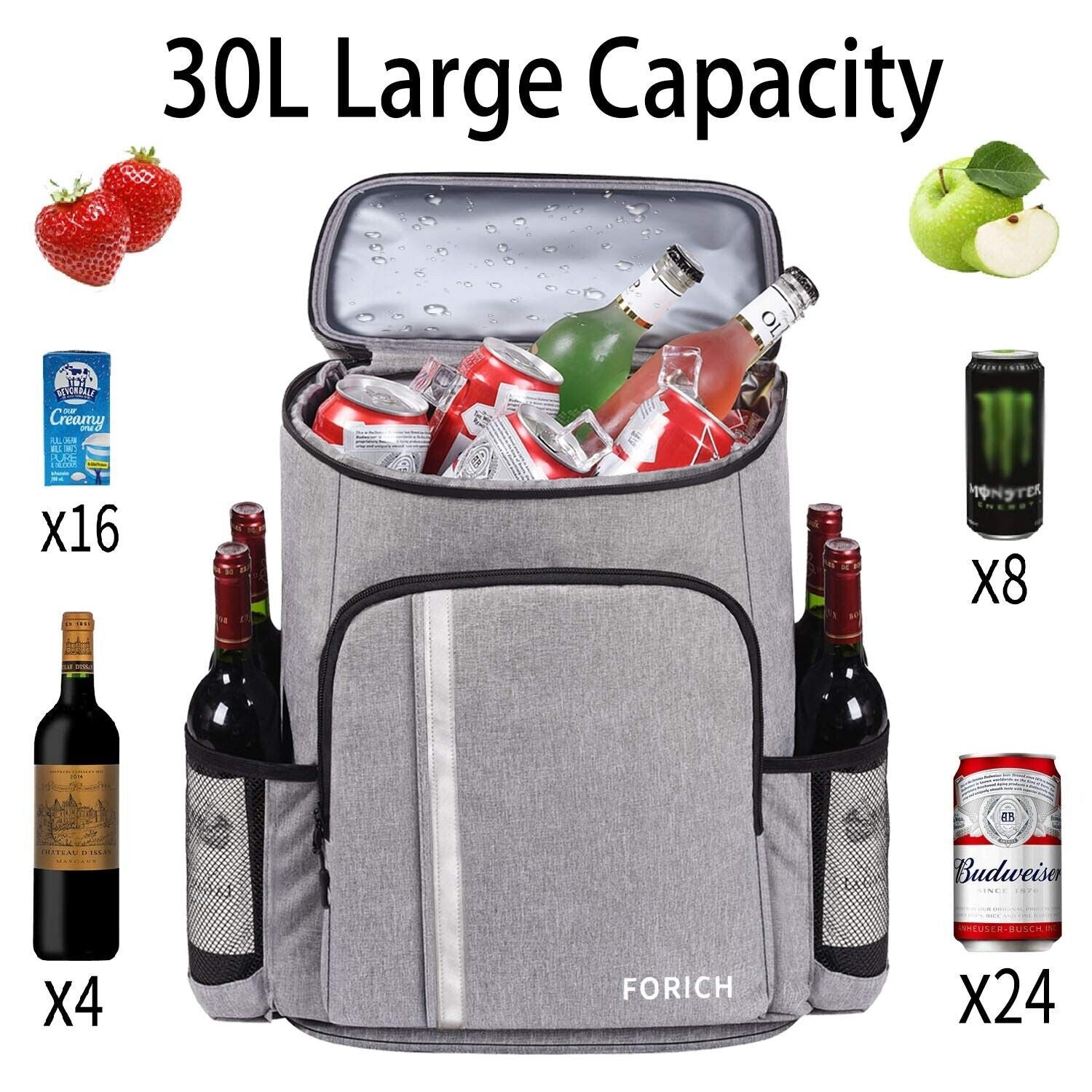 FORICH Backpack Cooler Leakproof Insulated Waterproof Backpack Cooler Bag, Li...