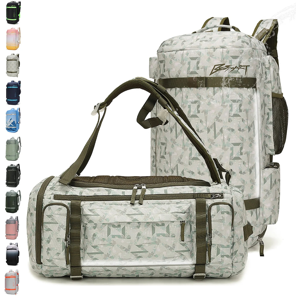 BE SMART 50L Extra Large Gym Backpack for Men, Big Gym Bag with Shoes Compartment, Waterproof Heavy Duty Duffel Bags, Men'S Workout Backpacks for Outdoor Sport,Hiking,Camping (XL)