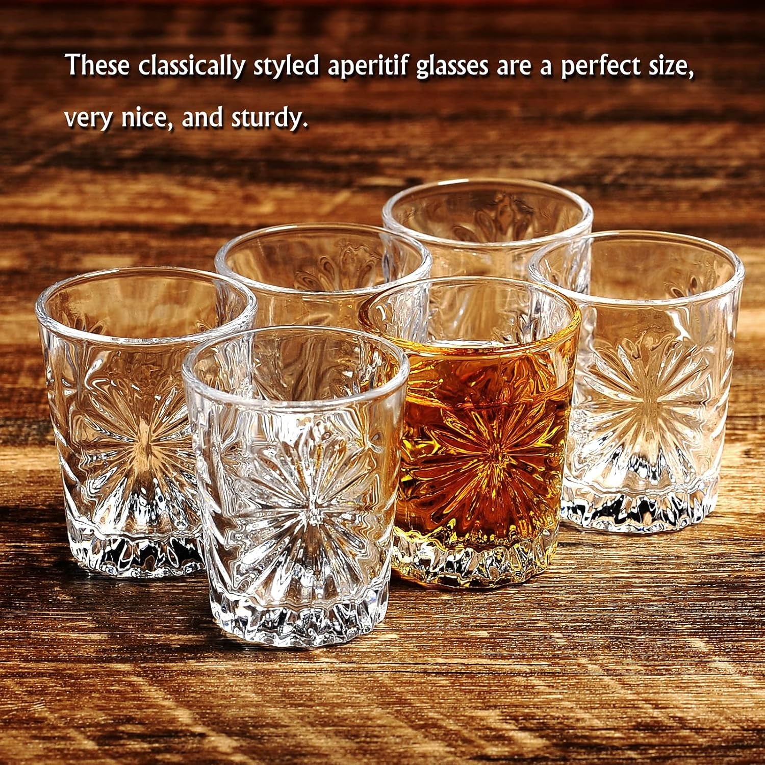 Mini Shot Glass Set of 6 - Clear Tasting Glasses, 1.75Oz Each