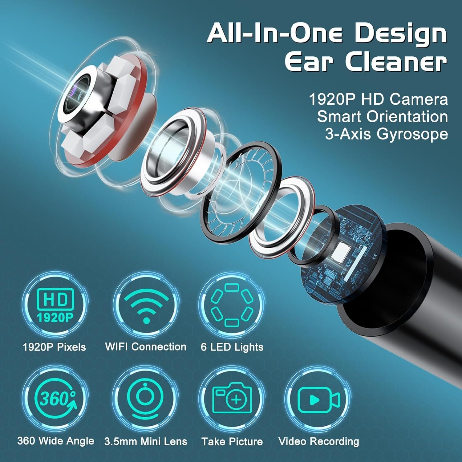 Ear Wax Removal, Ear Cleaner with Camera, 1920HD Ear Cleaner, Ear Wax Removal To