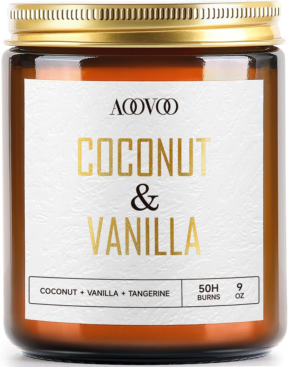 Coconut Vanilla Candles - 9 Oz Scented Candles, Aromatherapy Candle, Soy Candle for Home Scented