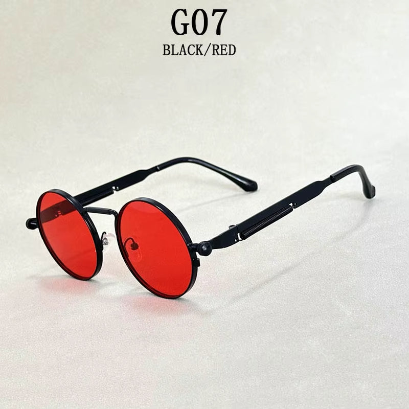 Retro round Punk Sunglasses for Men Vintage Steampunk Sunglasses Women Trendy Fashion Glasses Luxe Gafas De Sol Hombre Zonnebril