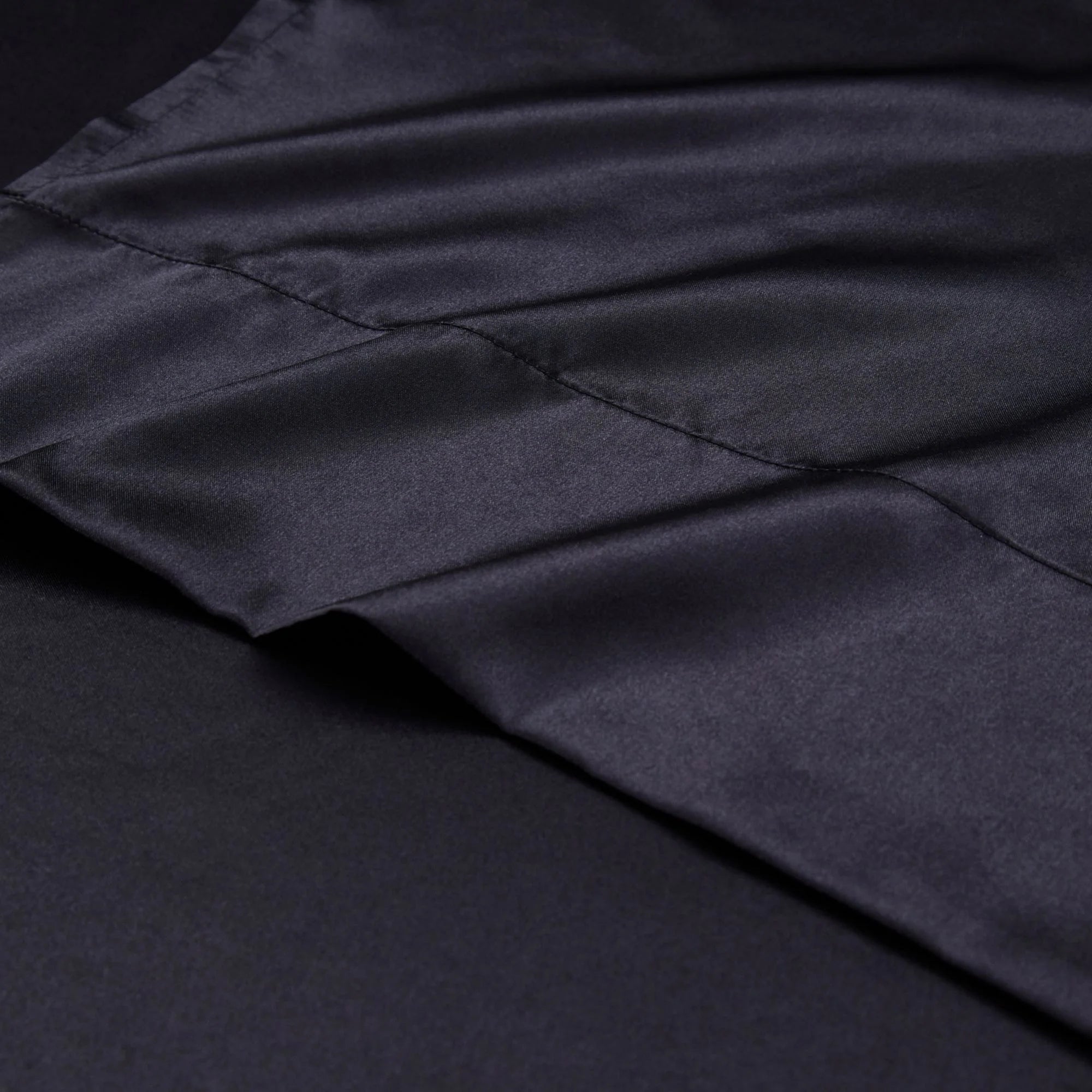 Satin Sheets Twin Silk Sheets Black Bed Sheet Set Deep Pocket Bed Flat Fitted Sheet, 3-Pieces