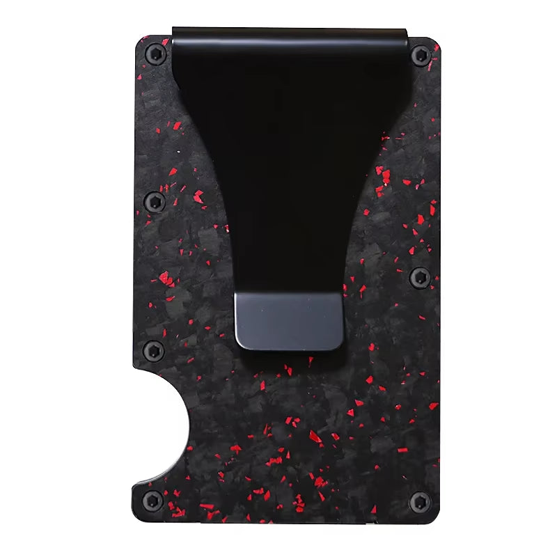 Carbon Fiber Metal Minimalist Slim Credit Card Holder Men Wallet Carteira for Men RFID Cashback Bank Cardholder Case Walet Money