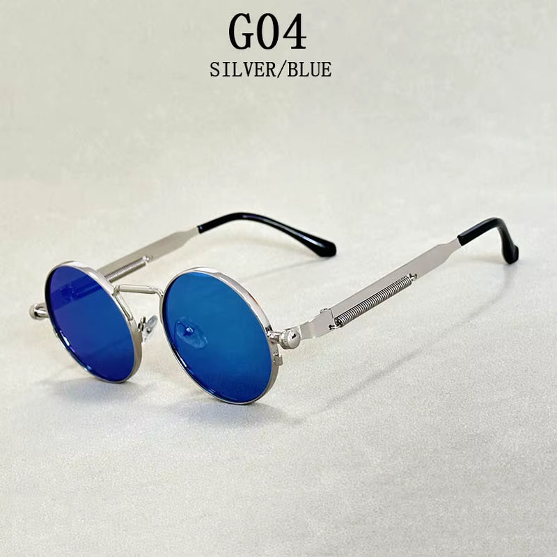 Retro round Punk Sunglasses for Men Vintage Steampunk Sunglasses Women Trendy Fashion Glasses Luxe Gafas De Sol Hombre Zonnebril