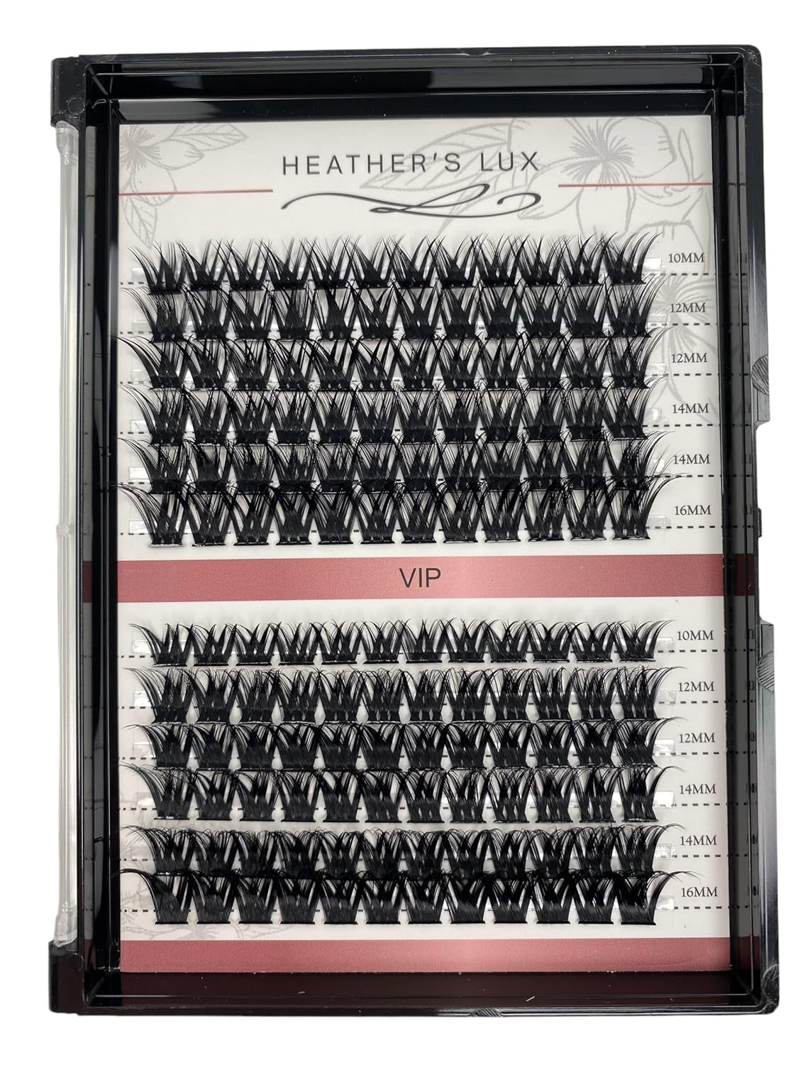 HEATHER’S LUX DIY Eyelash Lash Extension Kit Lash Clusters Lash Kit with 144 Pieces, Tweezers, Bond, Seal & Glue Remover, Reusable Individual Segment Lashes (Champagne Toast)