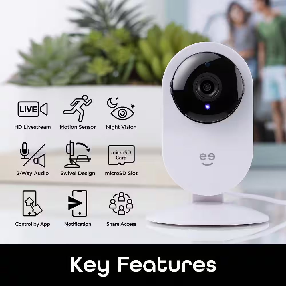 Glimpse 1080P HD Wireless Smart Camera - Indoor Home Security Camera - No Hub Required - Voice Control